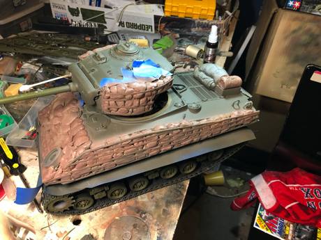 Tamiya Dark Earth and then Dark Yellow 2 added to lighten bags up.