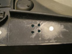 For the functional tool tie downs I marked and drilled .090" through holes in the hull .200 on-center.