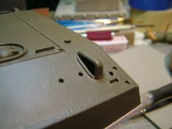 I wanted to block off the rear intakes (grousers) as this was sometimes done on the M4A3.