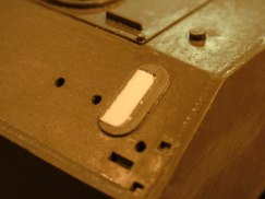 Using a peice of .188 styrene I filled the through hole in the hull.