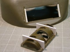 I figured out how much I had to "stretch" the rotor shield and decided the best method would be a combination of lengthening the part and reducing the the size of the turret opening. Actually the turret opening would have to get slightly narrower and taller.