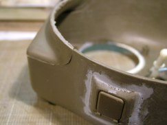The bottom ring is made with the bottom portion of the rear bussle molded to it. I simply sliced it off and permanently affixed the bottom of the bussle to the top part of the turret and cleaned up the seam. No worries there really as I will be adding texture to the the turret to make it more accurately depict the sand casting used in the production of it's 1 to 1 counterpart.