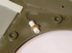 I slowly worked each channel to the proper depth until the wheel collet passed through the lower hull and sat about 1mm higher than the top surface of the lower hull.