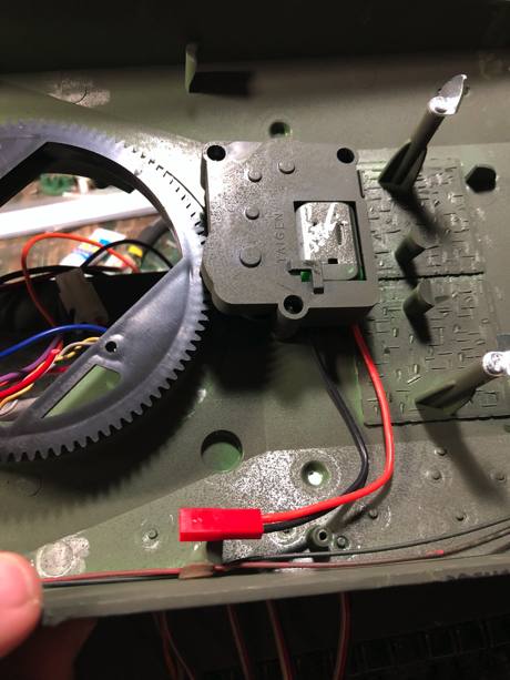 Traverse connector replaced with a JST plug to match Tamiya DMD.