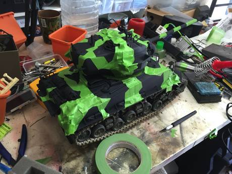 Now comes the interesting part. I am gonna make up a new style camo scheme based on a late war 3 color variety seen on US tanks.